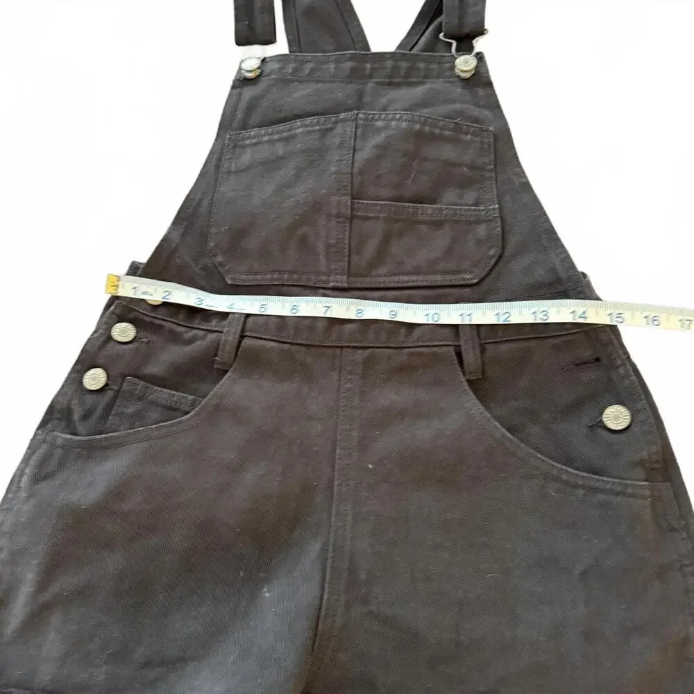 J. GALT CALIFORNIA Brandy Melville Black Overall Shorts Frayed hem SZ‎ S Preppy